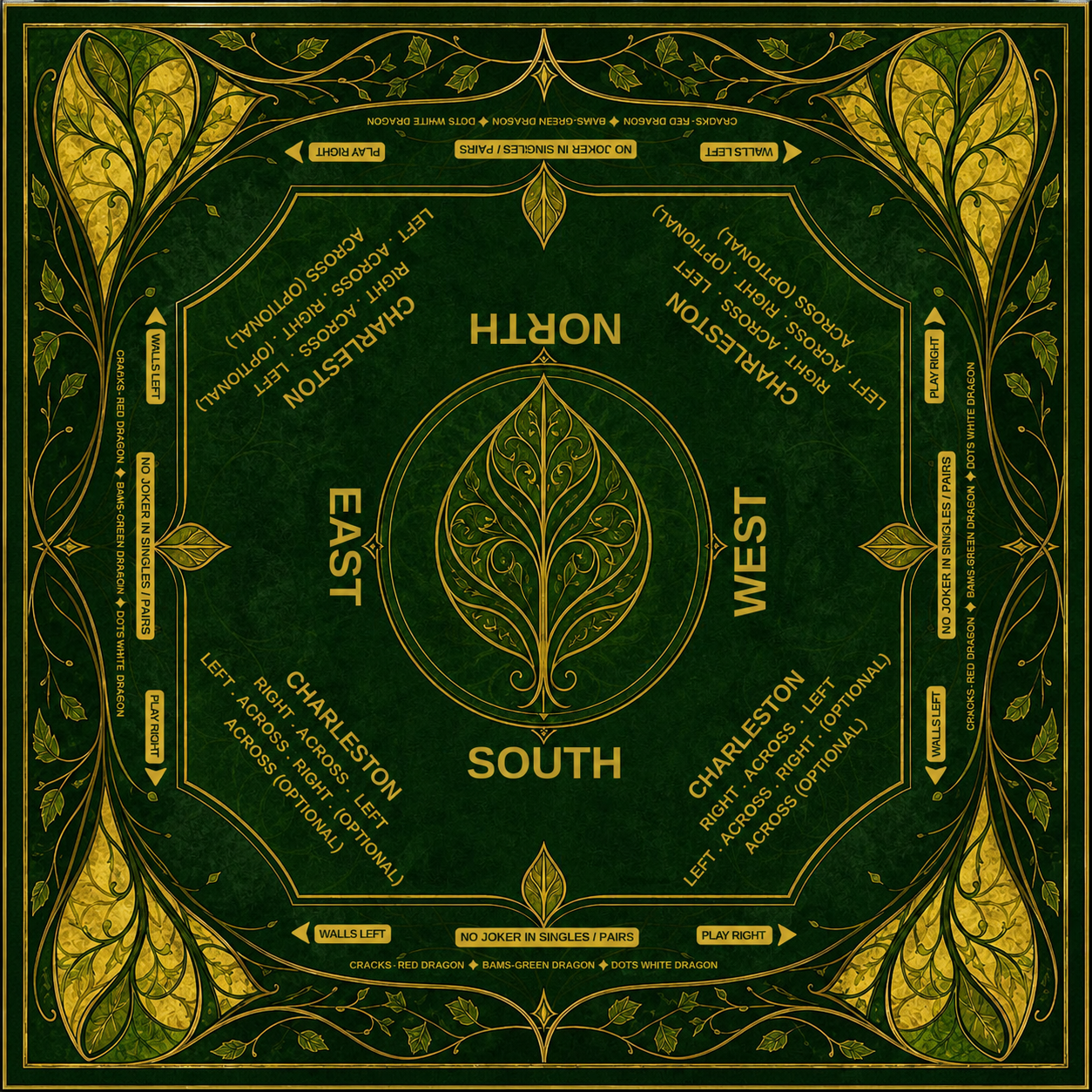 The Emerald Nouveau Mahjong Mat